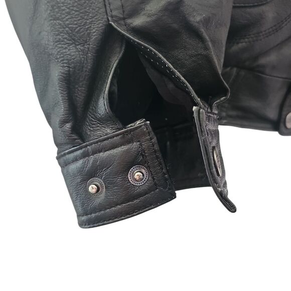 100% Leather Live to Ride American Eagle Biker Jacket Sz XL Leather Vintage Moto - Picture 10 of 16